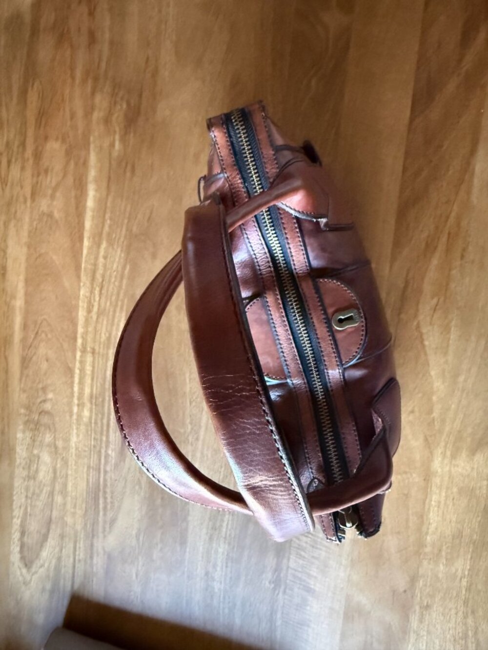FOSSIL Vintage Reissue VRI Leather Satchel Shoulder Bag. - Picture 6 of 15